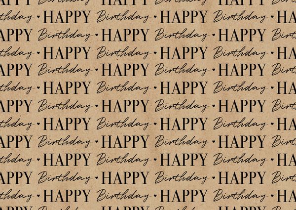 Produktbild: BRAUN + COMPANY Geschenkpapier Rolle Everyday By Nature Kraftpapier, Graphic Birthday natur