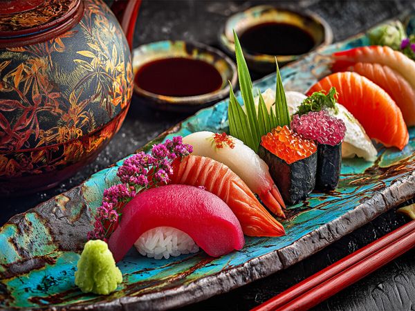 Produktbild: CALVENDO Puzzle Sushi, farbenfrohe japanische Meisterwerke | 1000 Teile Lege-Gr&ouml;&szlig;e 64x48cm Foto-Puzzle f&uuml;r gl&uuml;ckliche Stunden