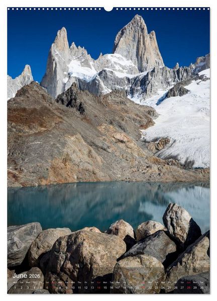 Produktbild: Majestic Mountains Cerro Torre & Fitzroy Patagonia / UK-Version (High Quality Premium Wall Calendar 2026 DIN A2 portrait),CALVENDO 12 Month Wall Calendar