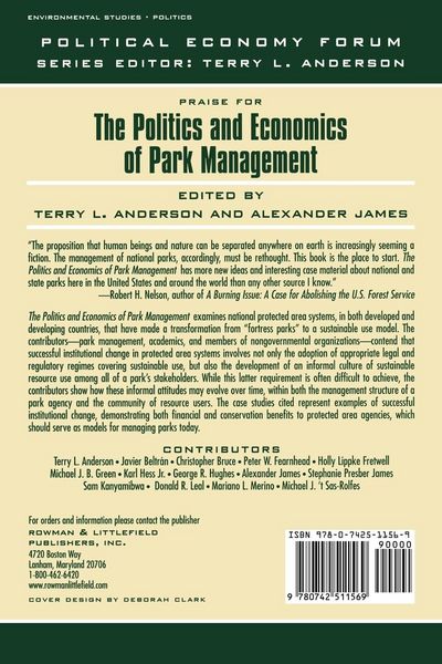 Produktbild: Politics and Economics of Park Management
