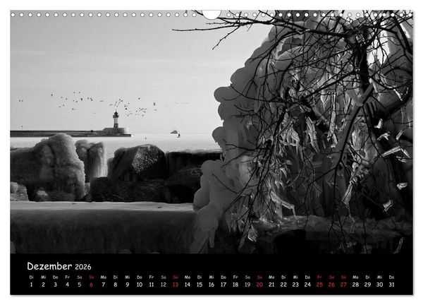 Produktbild: R&uuml;gen in schwarz-wei&szlig; (Wandkalender 2026 DIN A3 quer), CALVENDO Monatskalender