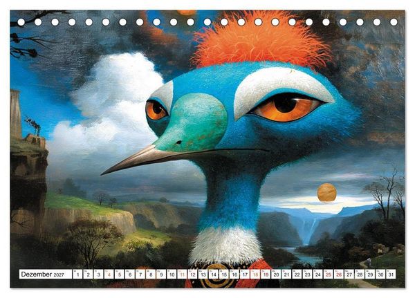 Produktbild: Schr&auml;ge V&ouml;gel im Blick (Tischkalender 2027 DIN A5 quer), CALVENDO Monatskalender
