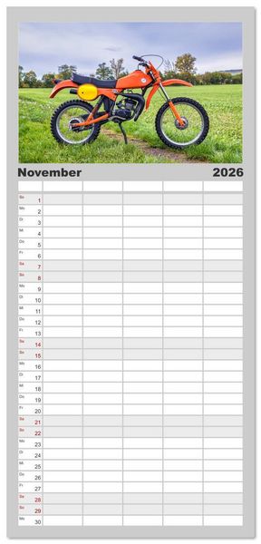 Produktbild: Familienplaner 2026 - Bella Macchina mit 5 Spalten (Wandkalender, 21 x 45 cm) CALVENDO