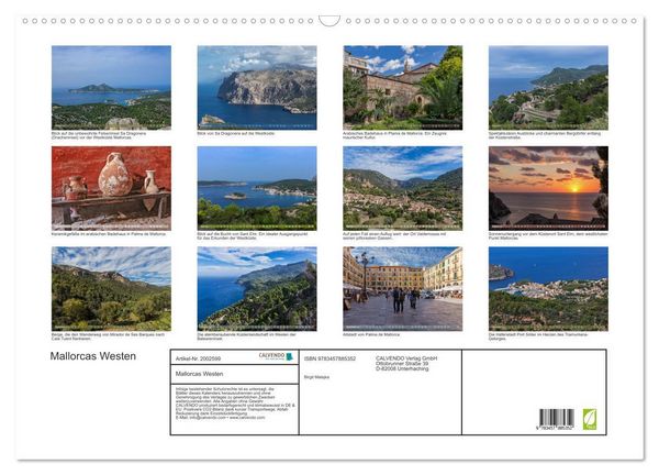 Produktbild: Mallorcas Westen (Wandkalender 2026 DIN A2 quer), CALVENDO Monatskalender