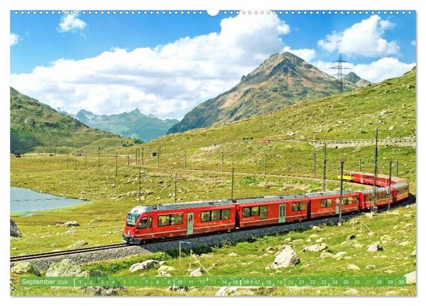 Produktbild: Im Zug durch Schweizer Berge (hochwertiger Premium Wandkalender 2026 DIN A2 quer), Kunstdruck in Hochglanz