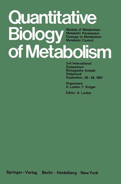 Produktbild: Quantitative Biology of Metabolism