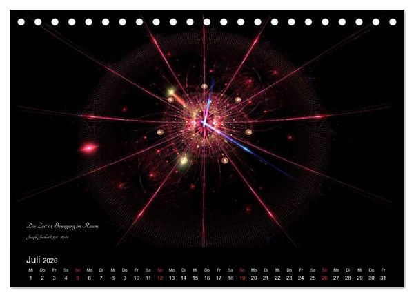 Produktbild: Zeit 2026 - Grafiken und Zitate (Tischkalender 2026 DIN A5 quer), CALVENDO Monatskalender