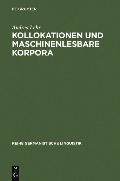 Produktbild: Kollokationen und maschinenlesbare Korpora