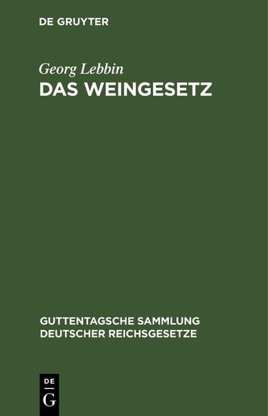 Produktbild: Das Weingesetz