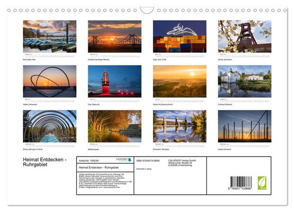 Produktbild: Heimat Entdecken - Ruhrgebiet (Wandkalender 2026 DIN A3 quer), CALVENDO Monatskalender
