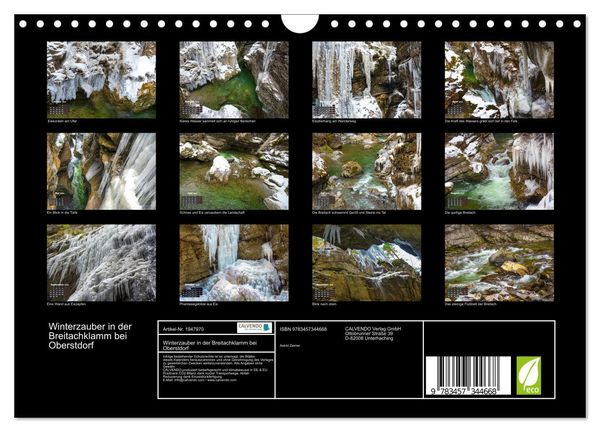 Produktbild: Winterzauber in der Breitachklamm bei Oberstdorf (Wandkalender 2026 DIN A4 quer), CALVENDO Monatskalender