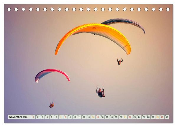 Produktbild: Paragliding - Mut zum Abenteuer (Tischkalender 2026 DIN A5 quer), CALVENDO Monatskalender