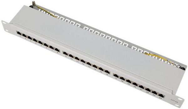 Produktbild: LogiLink NP0060 24 Port Patch-Panel 483mm (19\") CAT 6a 1 HE Grau