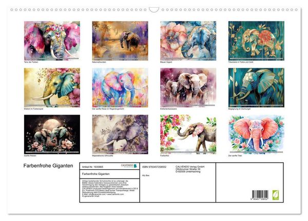 Produktbild: Farbenfrohe Giganten (Wandkalender 2026 DIN A2 quer), CALVENDO Monatskalender