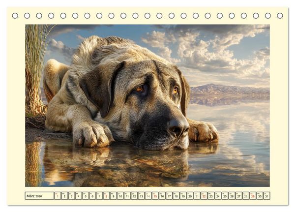 Produktbild: Kangal - Besch&uuml;tzer der Herde. Starke, selbstst&auml;ndige und furchtlose Hunde (Tischkalender 2026 DIN A5 quer), CALVENDO Monatskalender