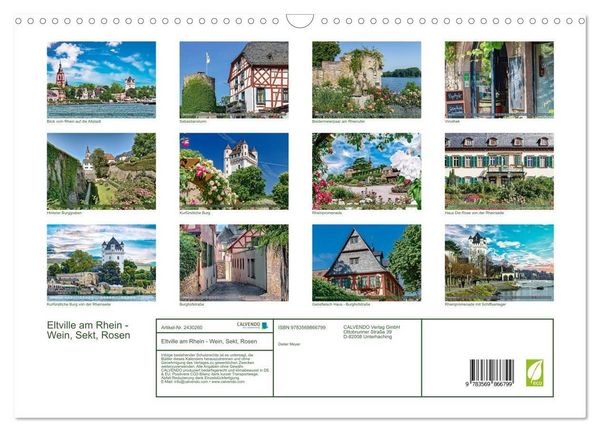 Produktbild: Eltville am Rhein - Wein, Sekt, Rosen (Wandkalender 2027 DIN A3 quer), CALVENDO Monatskalender