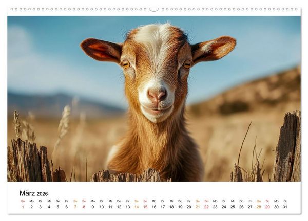 Produktbild: Ziegen - Bocksprung durch das Jahr (Wandkalender 2026 DIN A2 quer), CALVENDO Monatskalender