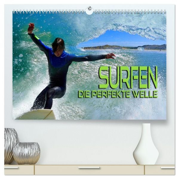Surfen - die perfekte Welle (hochwertiger Premium Wandkalender 2026 DIN A2 quer), Kunstdruck in Hochglanz