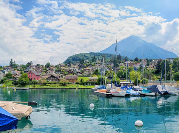 Produktbild: CALVENDO Puzzle Hafen Spiez am Thunersee 2000 Teile Lege-Gr&ouml;&szlig;e 90 x 67 cm Foto-Puzzle Bild von SusaZoom