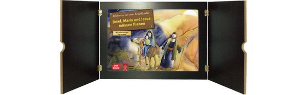 Produktbild: Josef, Maria und Jesus m&uuml;ssen fliehen. Kamishibai Bildkartenset