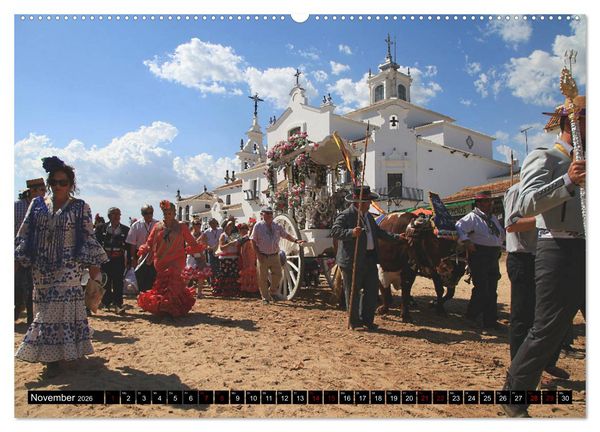 Produktbild: El Rocio - Andalusiens faszinierende Wallfahrt (hochwertiger Premium Wandkalender 2026 DIN A2 quer), Kunstdruck in Hochglanz
