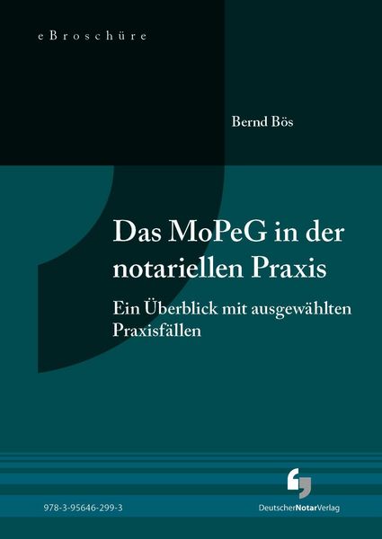 Produktbild: Das MoPeG in der notariellen Praxis - eBrosch&uuml;re (PDF)