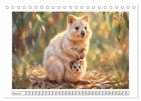 Produktbild: Quokkas - Gl&uuml;ckliche Momente im australischen Busch (Tischkalender 2027 DIN A5 quer), CALVENDO Monatskalender