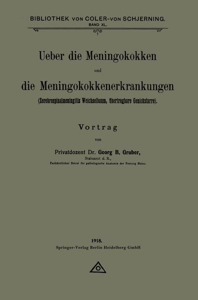 Produktbild: Ueber die Meningokokken und die Meningokokkenerkrankungen