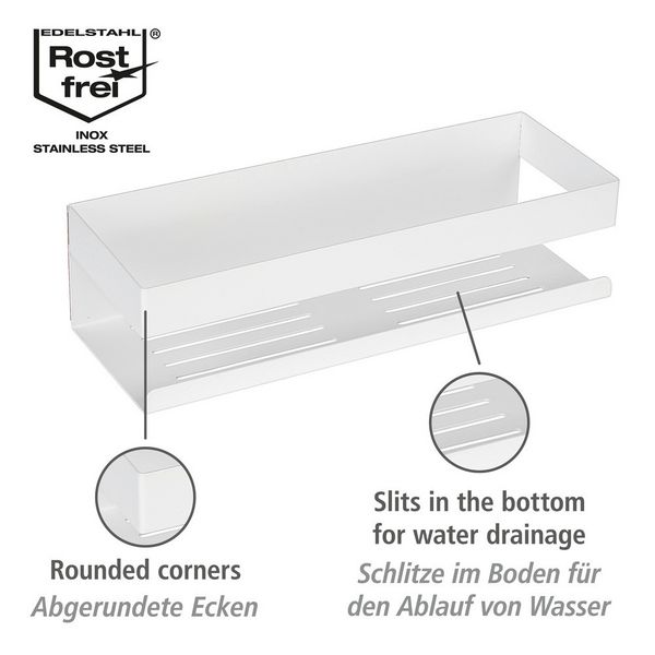 Produktbild: Turbo-Loc&reg; Wandablage Mod. Genova White matt, Befestigen ohne Bohren mit Spezial-Klebepad