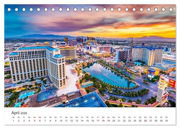 Produktbild: Las Vegas - Die Hauptstadt der Unterhaltung. (Tischkalender 2026 DIN A5 quer), CALVENDO Monatskalender