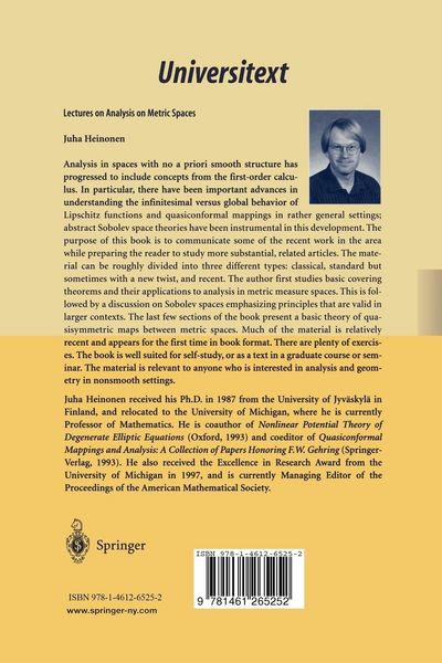Produktbild: Lectures on Analysis on Metric Spaces