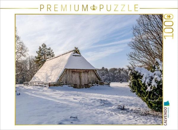 CALVENDO Puzzle Schafstall in der Lüneburger Heide | 1000 Teile Lege-Größe 64x48cm Foto-Puzzle für glückliche Stunden