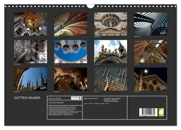Produktbild: GOTTES H&Auml;USER (Wandkalender 2027 DIN A3 quer), CALVENDO Monatskalender