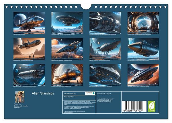 Produktbild: Alien Starships (Wandkalender 2026 DIN A4 quer), CALVENDO Monatskalender