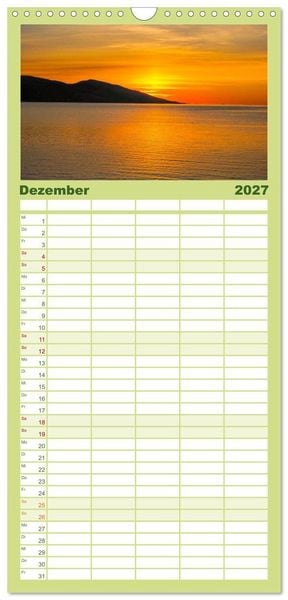 Produktbild: Familienplaner 2027 - Spektakul&auml;re Bergwelten Norwegen mit 5 Spalten (Wandkalender, 21 x 45 cm) CALVENDO