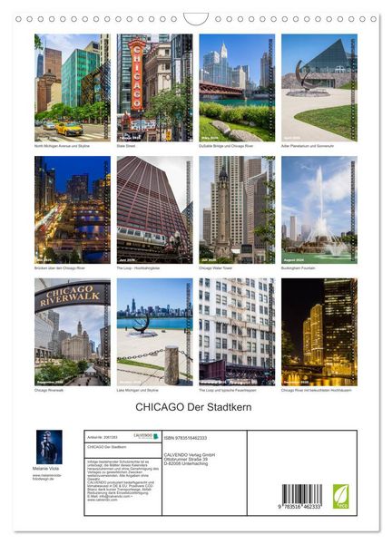 Produktbild: CHICAGO Der Stadtkern (Wandkalender 2026 DIN A3 hoch), CALVENDO Monatskalender