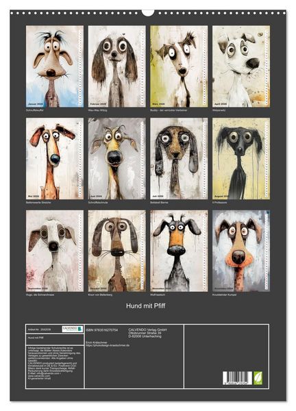Produktbild: Hund mit Pfiff (Wandkalender 2026 DIN A2 hoch), CALVENDO Monatskalender