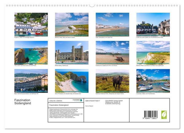 Produktbild: Faszination S&uuml;dengland (hochwertiger Premium Wandkalender 2026 DIN A2 quer), Kunstdruck in Hochglanz