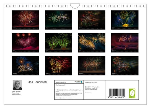 Produktbild: Das Feuerwerk (Wandkalender 2026 DIN A4 quer), CALVENDO Monatskalender