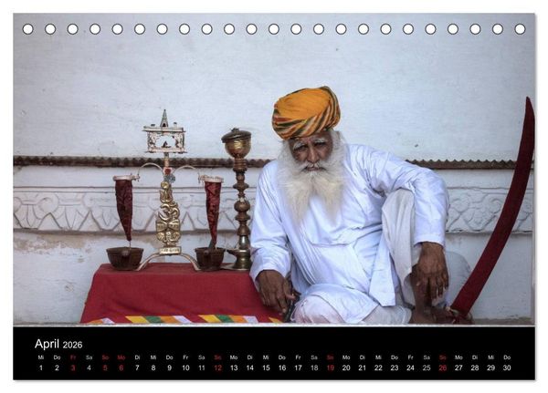 Produktbild: Indiens Gesichter (Tischkalender 2026 DIN A5 quer), CALVENDO Monatskalender