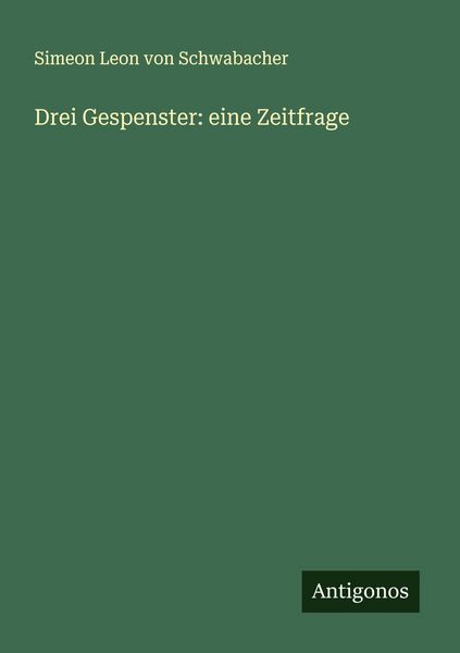 Produktbild: Drei Gespenster: eine Zeitfrage