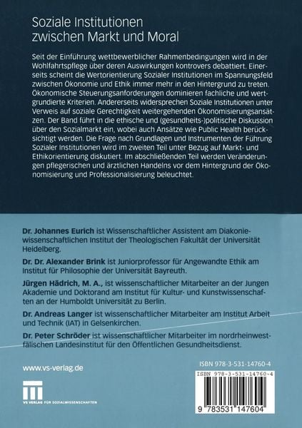 Produktbild: Soziale Institutionen zwischen Markt und Moral
