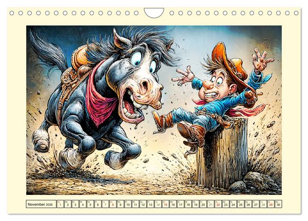 Produktbild: Wiehern garantiert. Der verr&uuml;ckte Pferde-Cartoon-Spa&szlig; (Wandkalender 2026 DIN A4 quer), CALVENDO Monatskalender