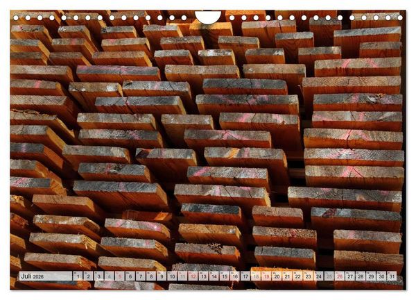 Produktbild: HOLZ - Stapel und St&auml;mme (Wandkalender 2026 DIN A4 quer), CALVENDO Monatskalender