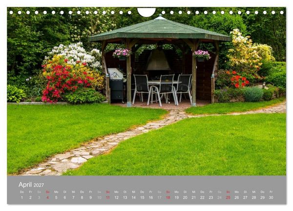 Produktbild: Romantische Garten-Paradiese (Wandkalender 2027 DIN A4 quer), CALVENDO Monatskalender