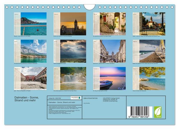 Produktbild: Dalmatien - Sonne, Strand und mehr (Wandkalender 2026 DIN A4 quer), CALVENDO Monatskalender