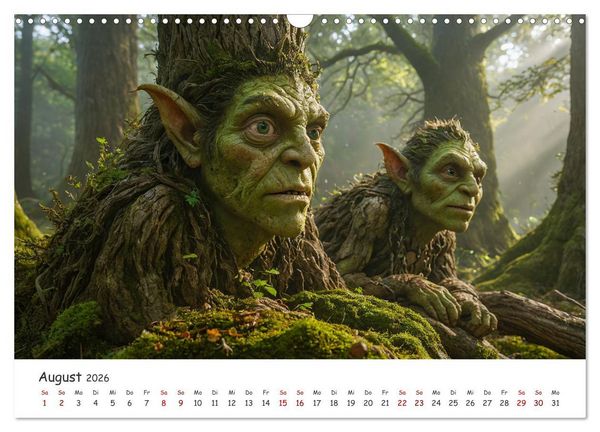 Produktbild: Keltische Legenden - Die kleinen Wesen der Natur (Wandkalender 2026 DIN A3 quer), CALVENDO Monatskalender