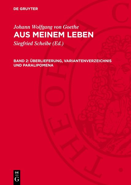 Produktbild: &Uuml;berlieferung, Variantenverzeichnis und Paralipomena