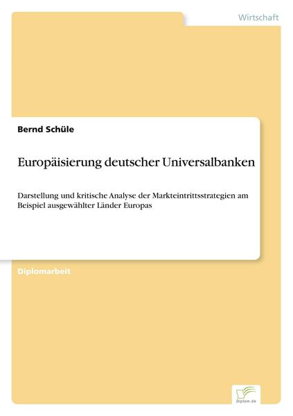 Produktbild: Europ&auml;isierung deutscher Universalbanken