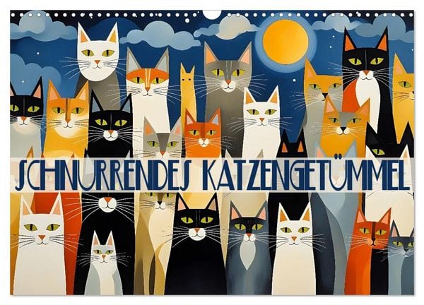 Produktbild: Schnurrendes Katzenget&uuml;mmel (Wandkalender 2026 DIN A3 quer), CALVENDO Monatskalender